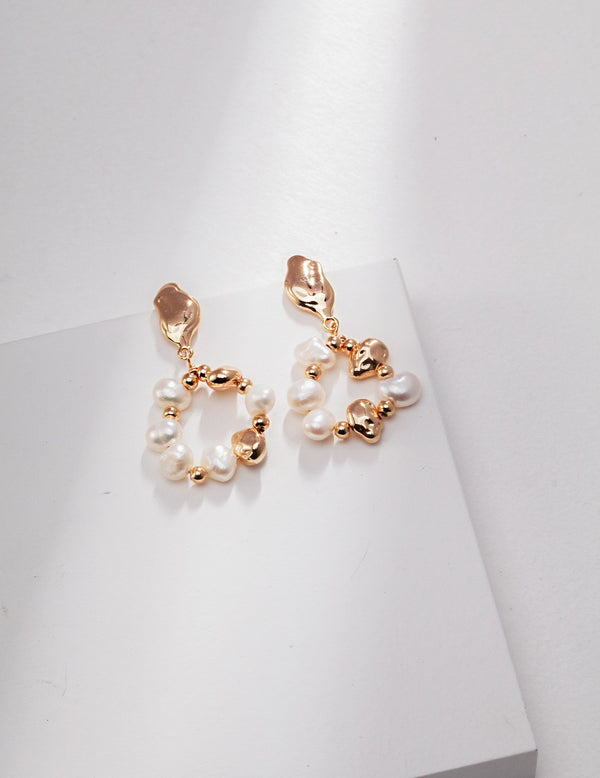 Pearl Hoop Earrings