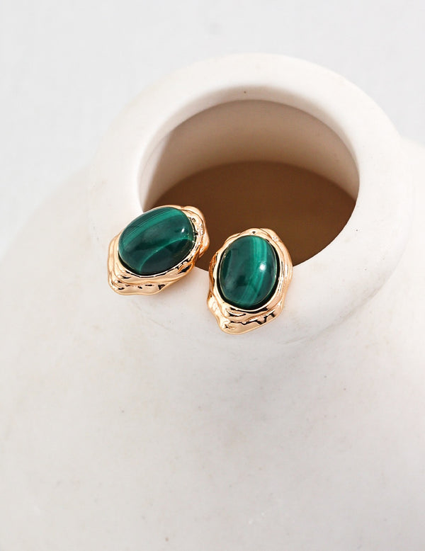 Natural Malachite Studs