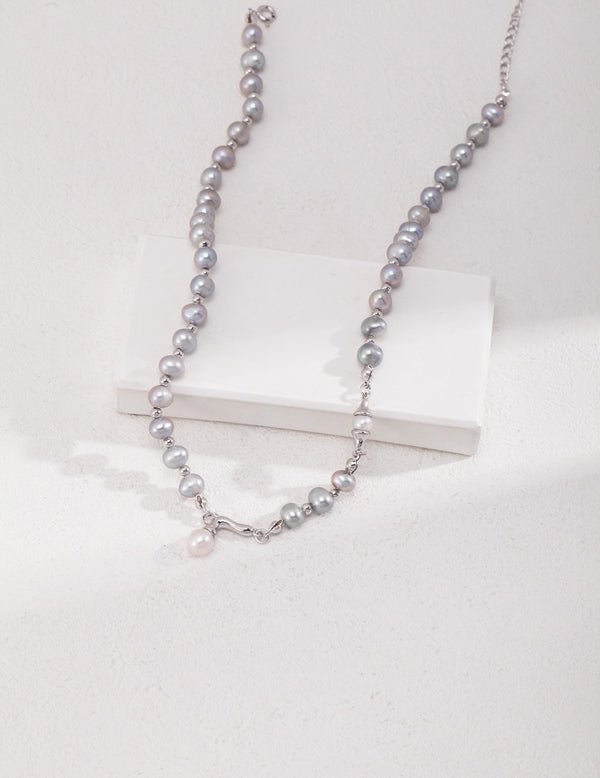 Silver Pearl Strand Necklace