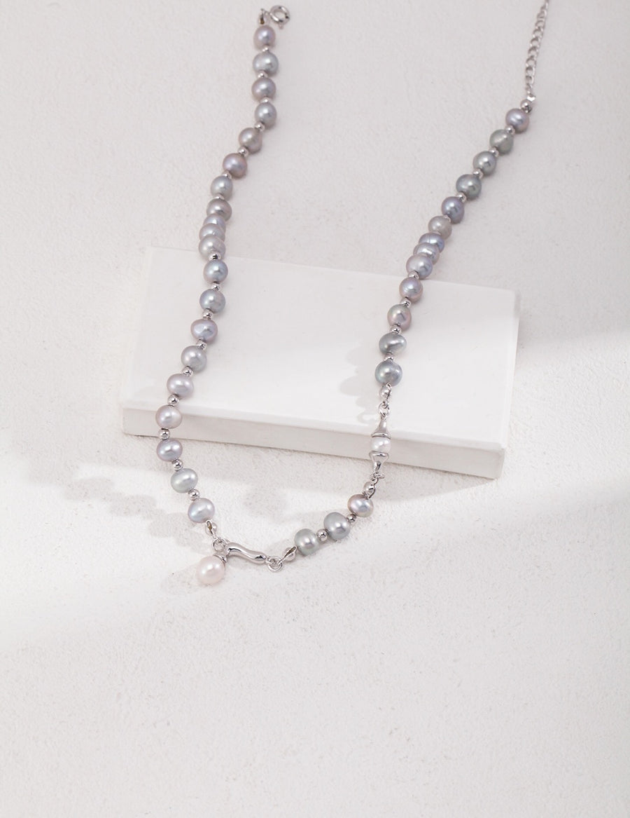Silver Pearl Strand Necklace