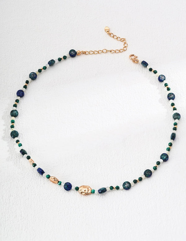 Green Agate & Blue Lapis Lazuli Necklace