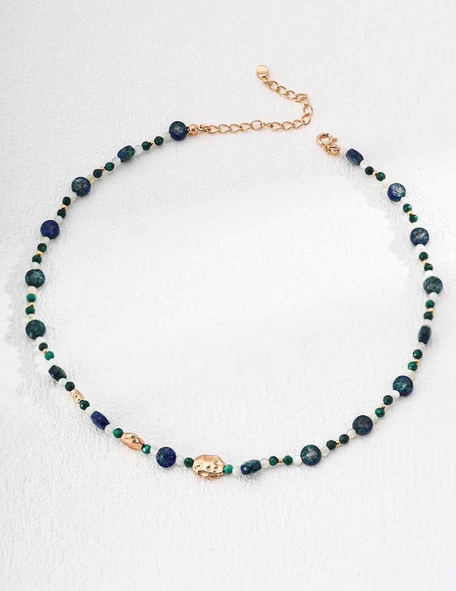 Green Agate & Blue Lapis Lazuli Necklace