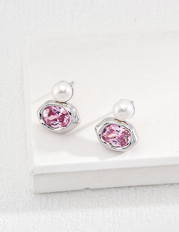 Zirconia & Pearl Earrings