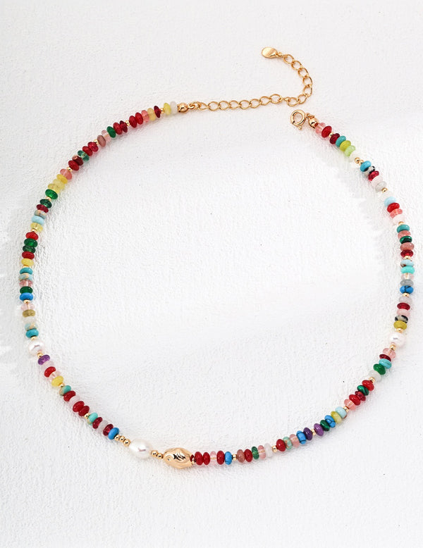 Multi-Color Gemstone Necklace