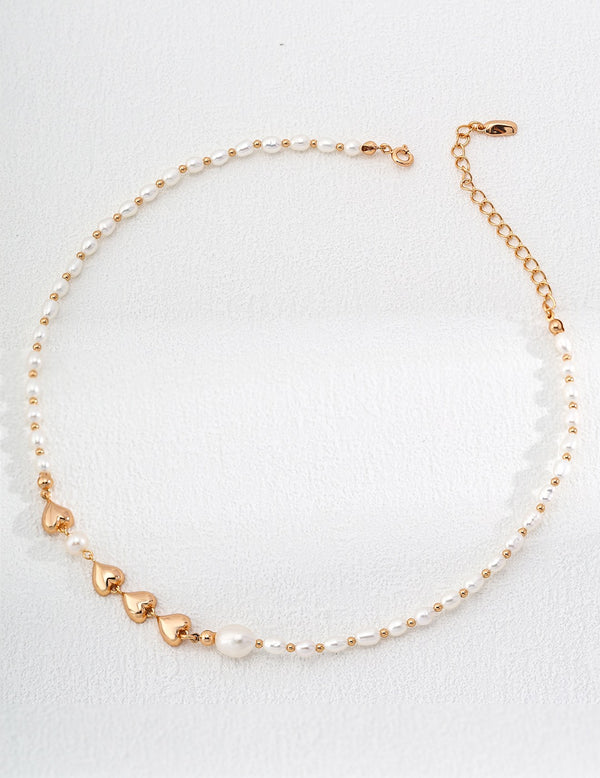 Shaped Hearts Baroque Pearl Necklace