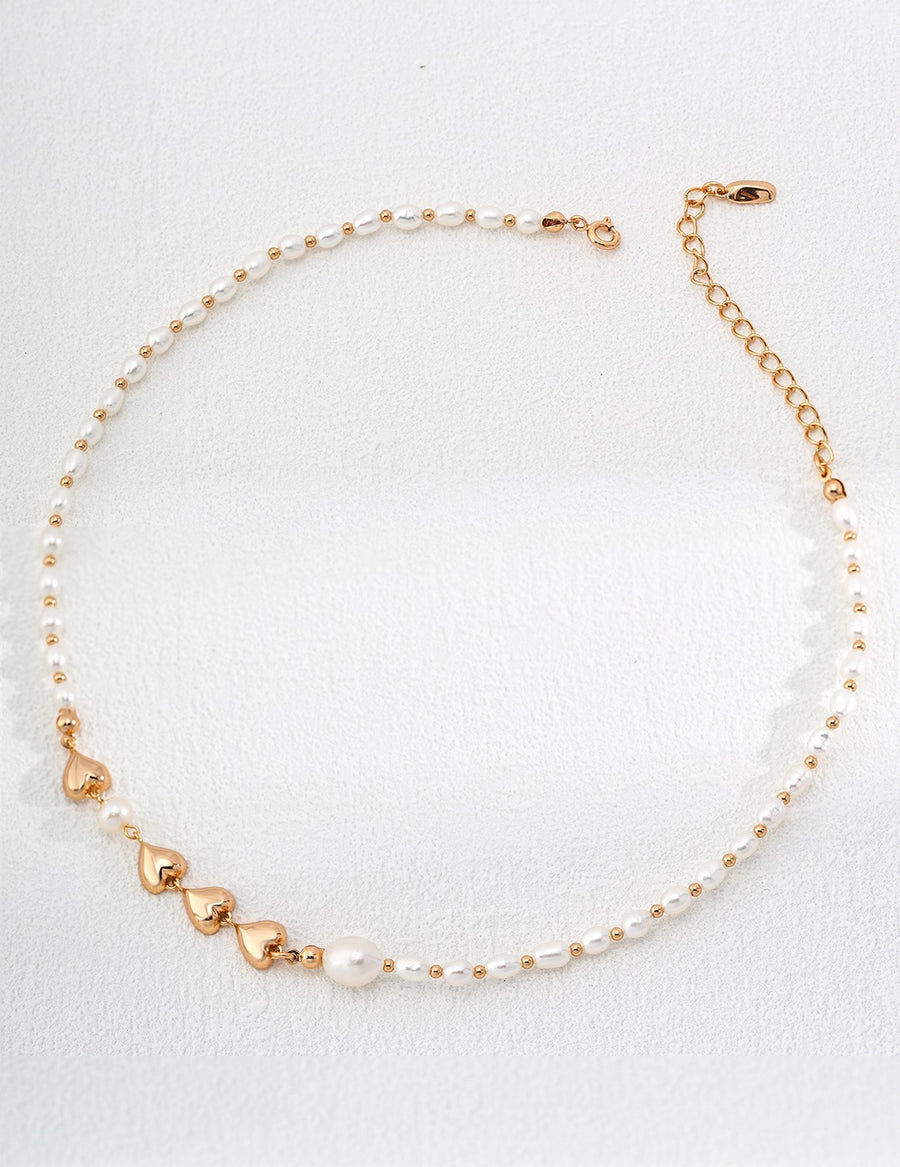 Shaped Hearts Baroque Pearl Necklace