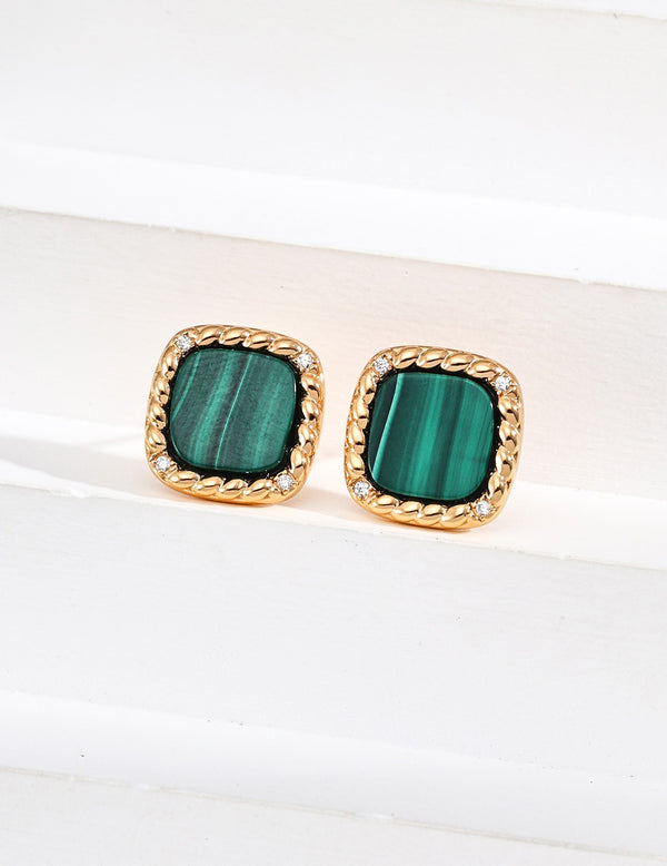 Malachite Stud Earrings